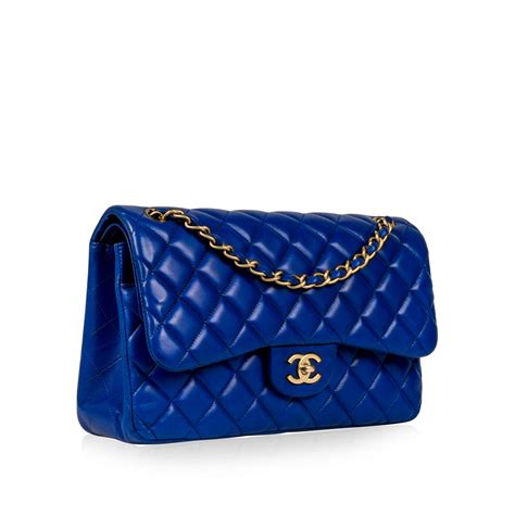 royal blue with gold harware chanel bag|blue Chanel handbags.